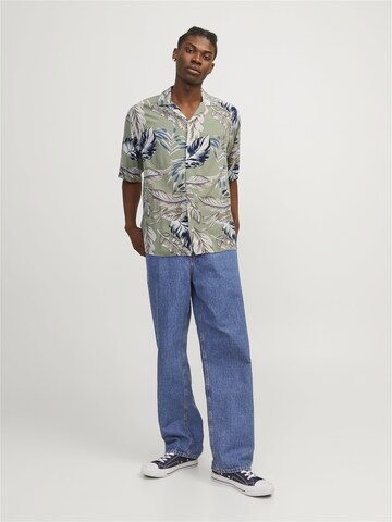 JACK & JONES Comfort fit Button Up Shirt 'JJEJEFF' in Green