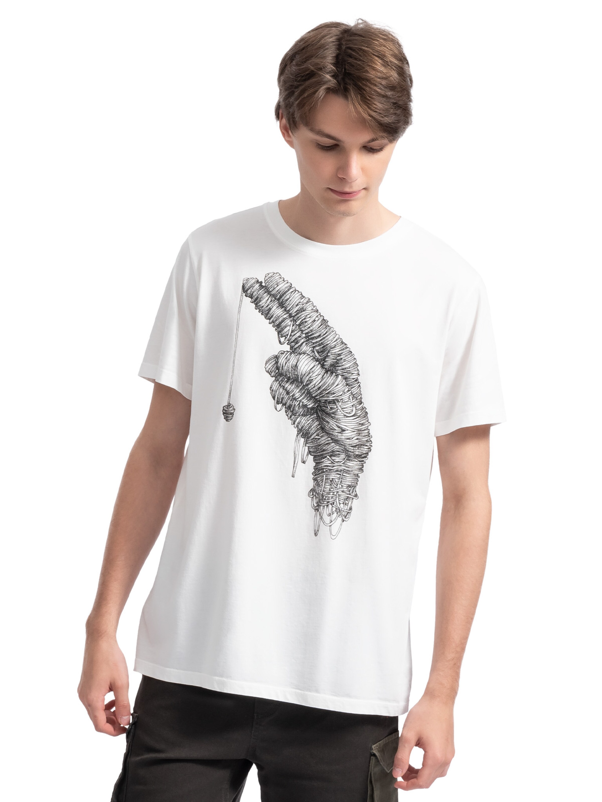 Kaft Shirt 'Mano Duo' in Wit: voorkant