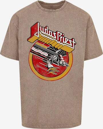 Merchcode T-Shirt 'Judas Priest -  Solid Circle' in Beige: predná strana