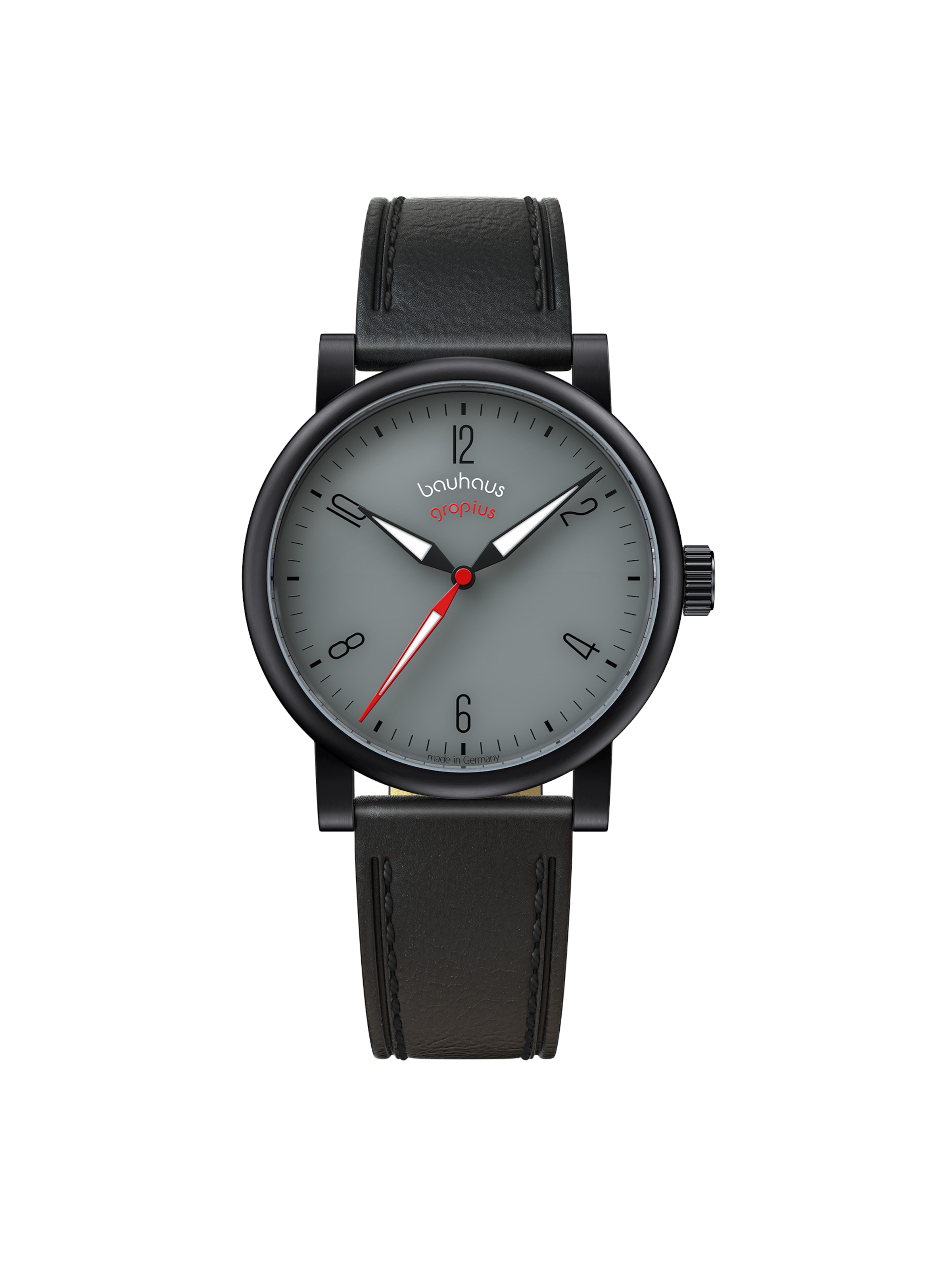 WALTER GROPIUS Analog Watch 'KONTUR' in Grey: front