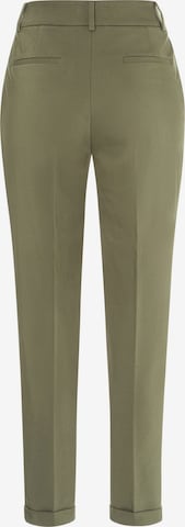 MORE & MORE Slim fit Pleated Pants in Green