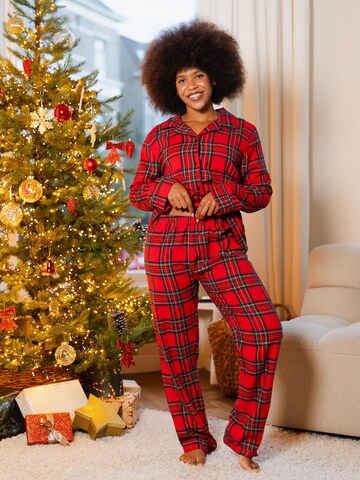 Happy Shorts Pyjama 'Christmas' in Rood