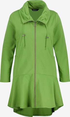 Ulla Popken Sweatvest in Groen: voorkant