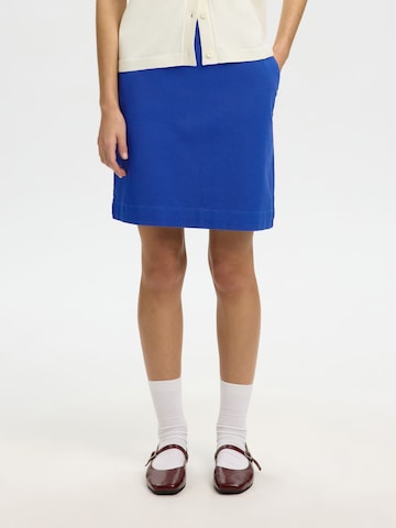 Jupe 'SLFHotel Amour' SELECTED en bleu : devant