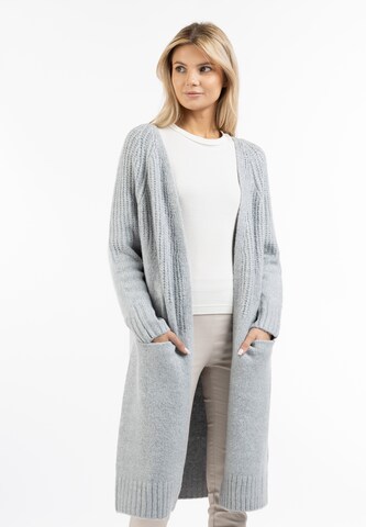 usha WHITE LABEL Knit Cardigan in Grey: front