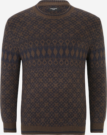 Pull-over 'RYAN' Jack & Jones Plus en marron : devant