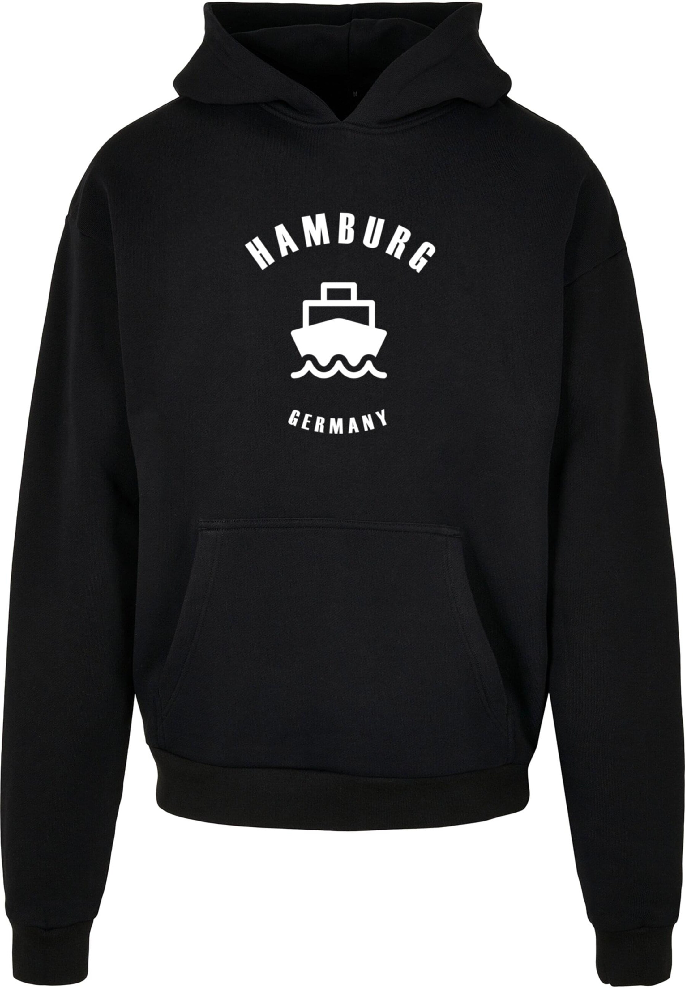 Merchcode Sweatshirt 'Hamburg' in Schwarz: Vorderseite