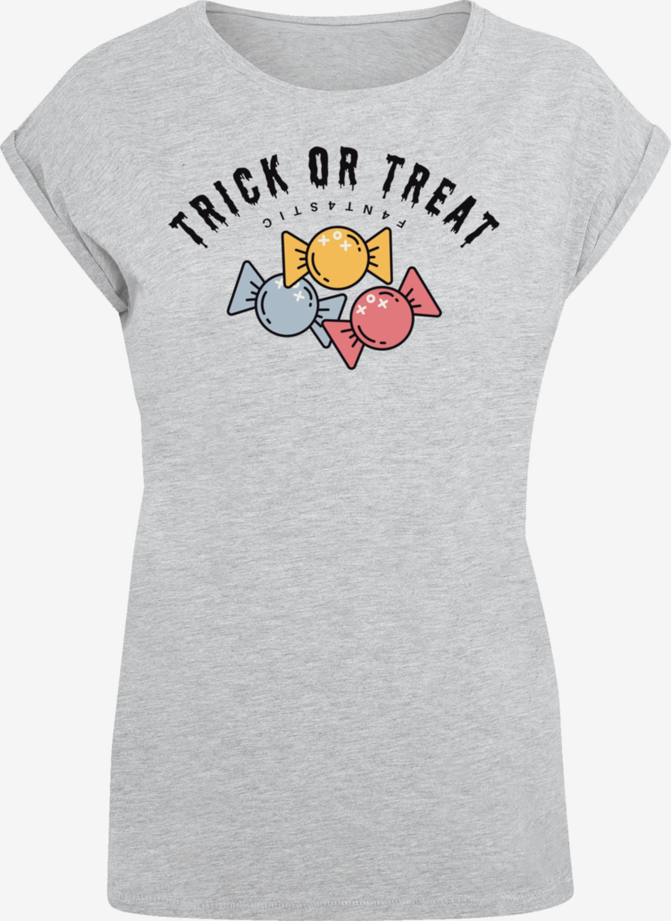 F4NT4STIC Shirt 'Trick Or Treat Halloween' in Grau | ABOUT YOU