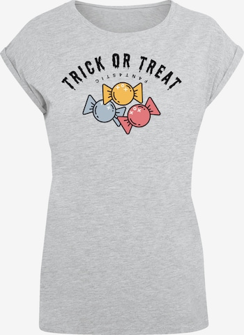 F4NT4STIC Shirt 'Trick Or Treat Halloween' in Grau: Vorderseite
