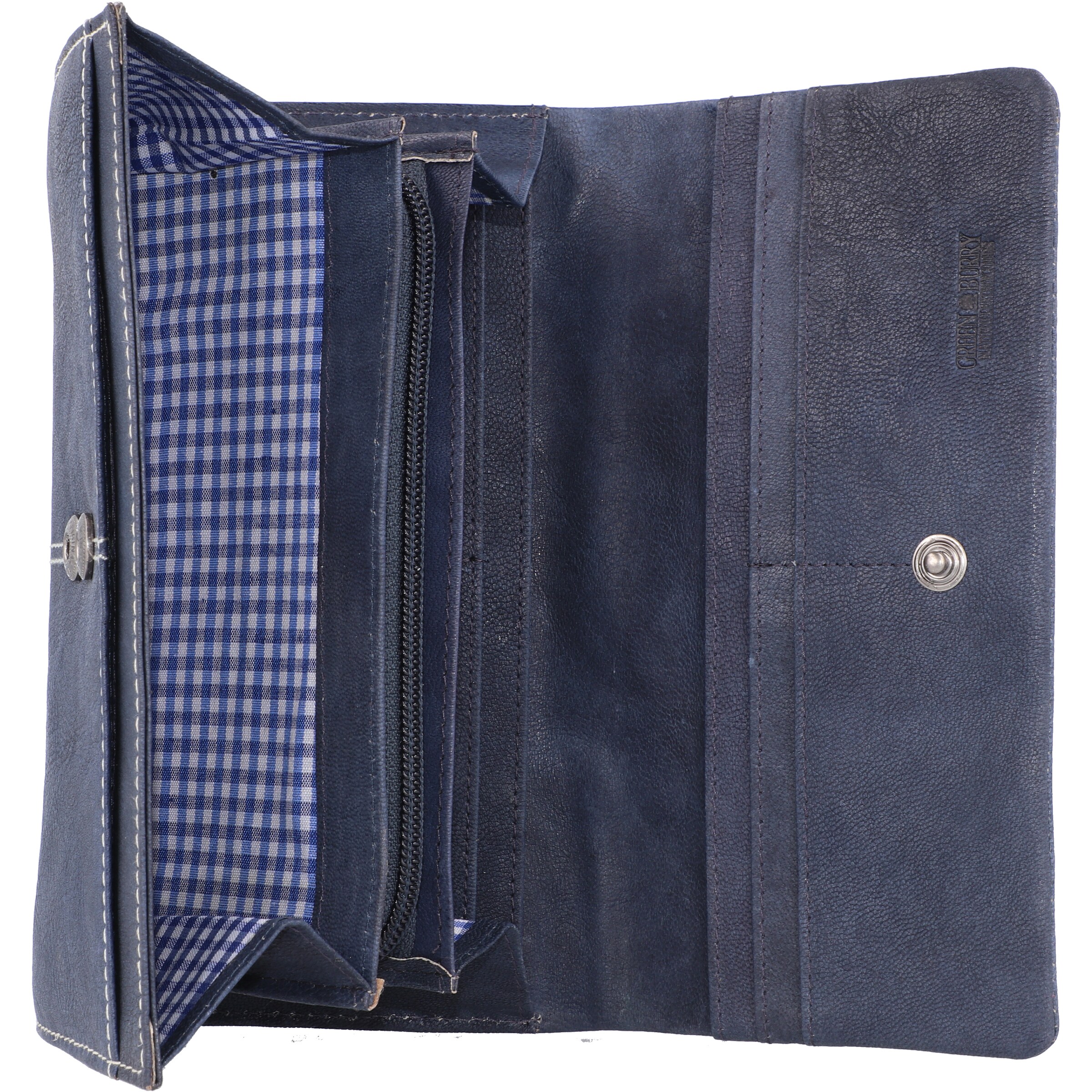 GREENBURRY Wallet 'Tumble Nappa' in Blue