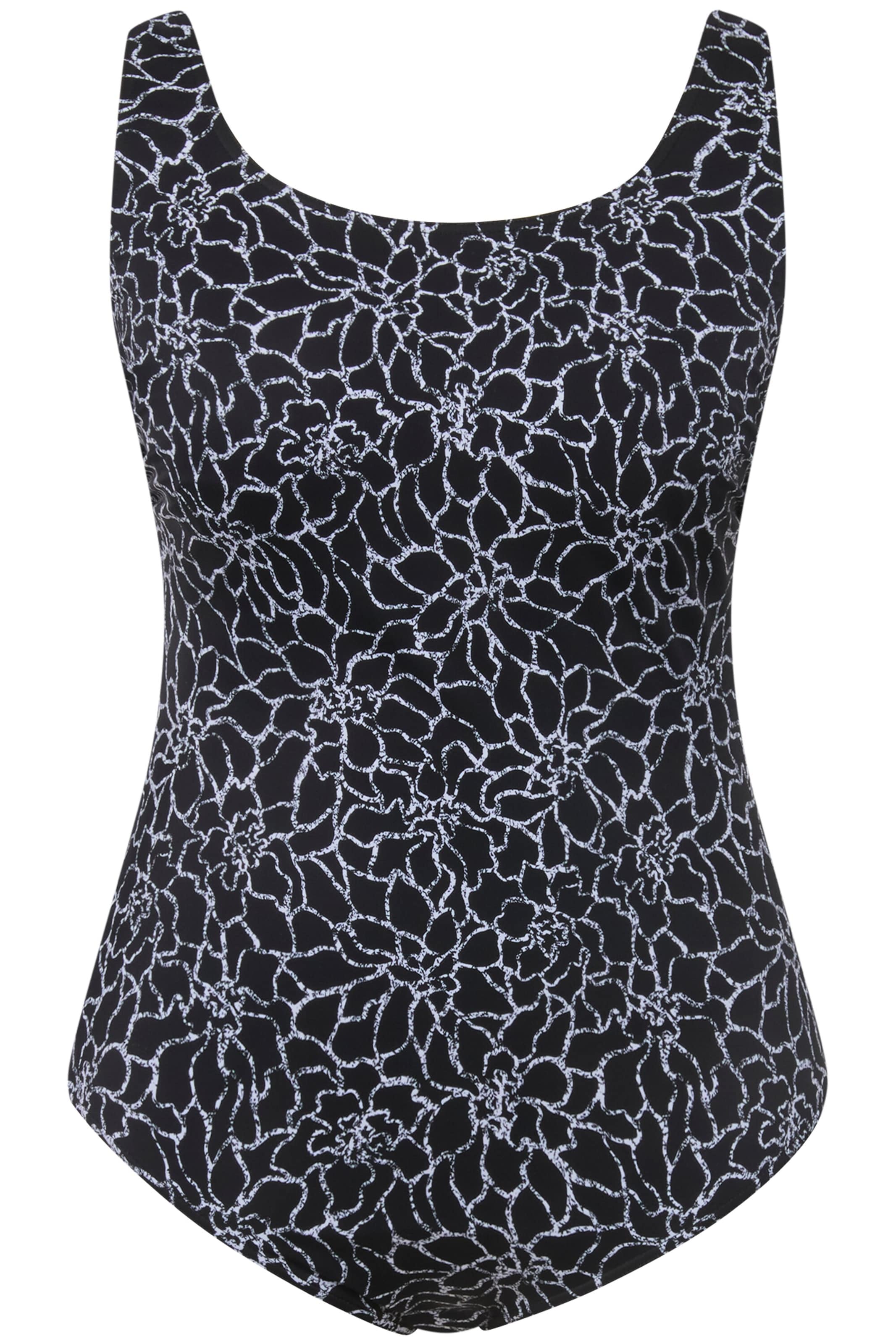 Ulla Popken Badpak in Zwart: voorkant