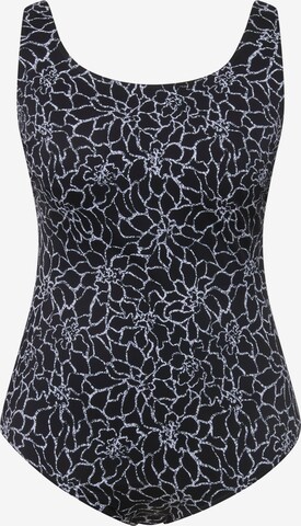 Ulla Popken Active Swimsuit in Black: front