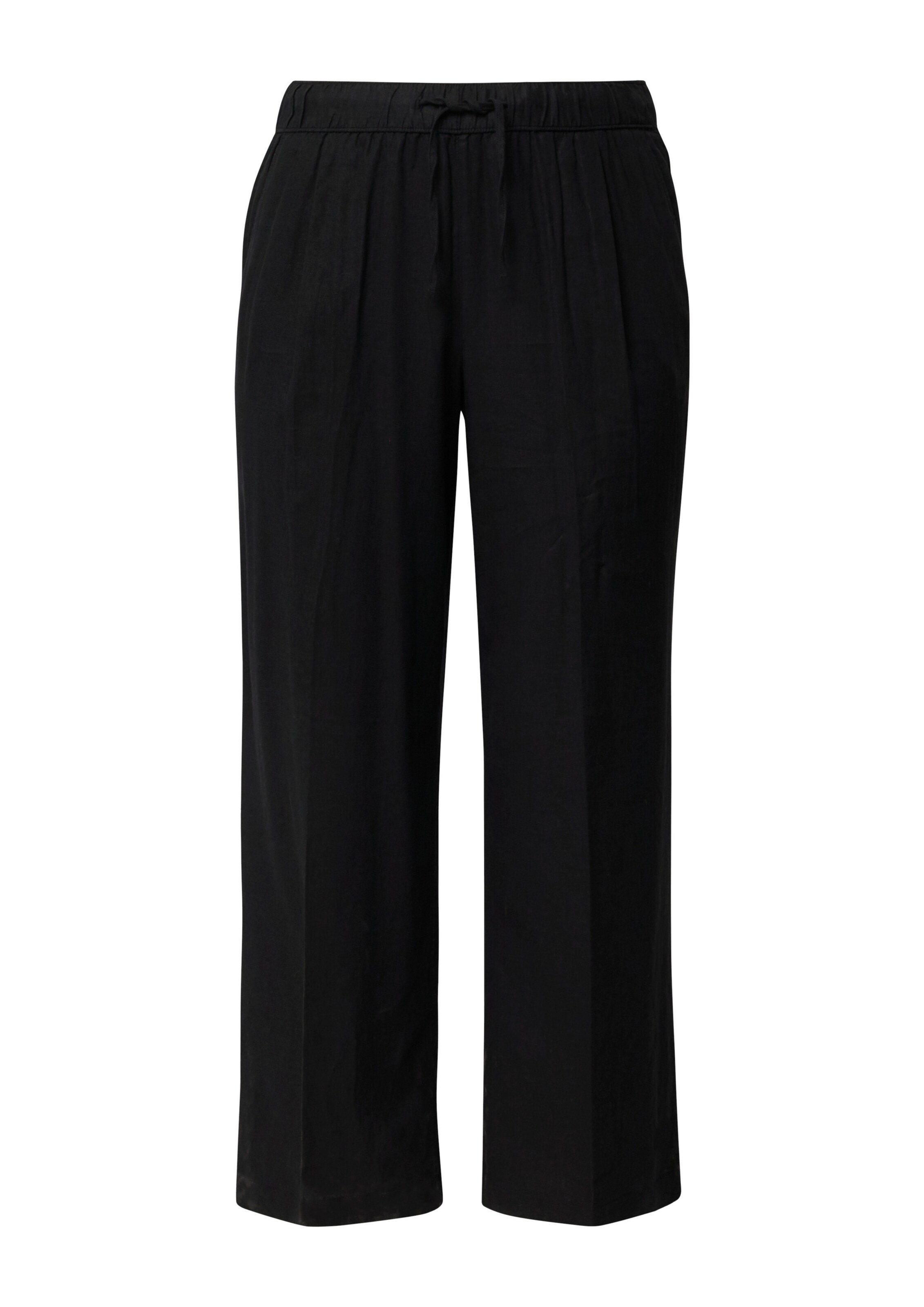 s.Oliver Wide Leg Hose in Schwarz: Vorderseite