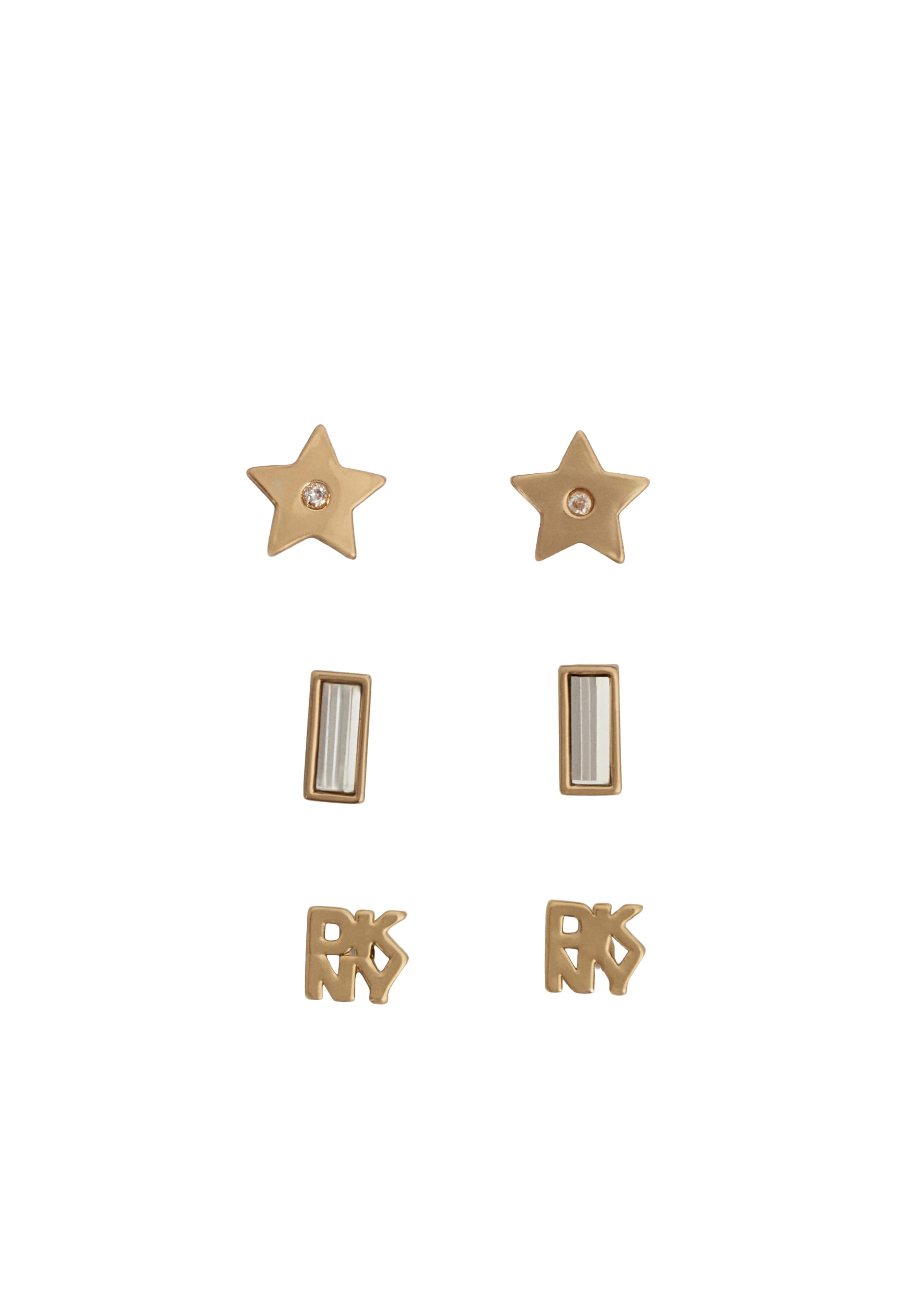 Boucles d'oreilles DKNY en or : devant