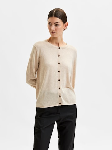 SELECTED FEMME Knit Cardigan 'Lydia' in Beige: front