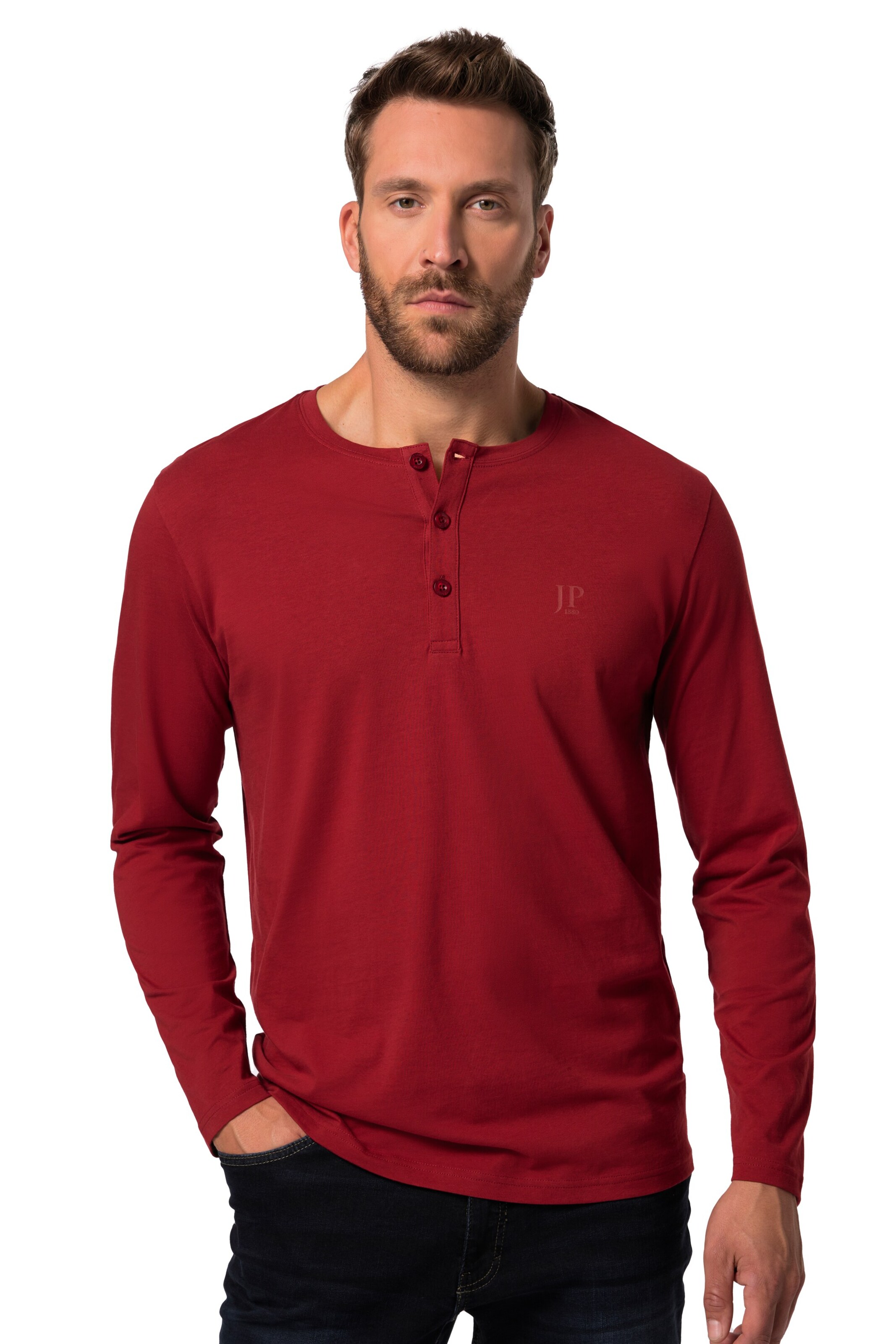 JP1880 Shirt in Rood: voorkant