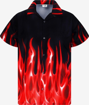 Maglietta 'Flames' di King Kameha in rosso: frontale