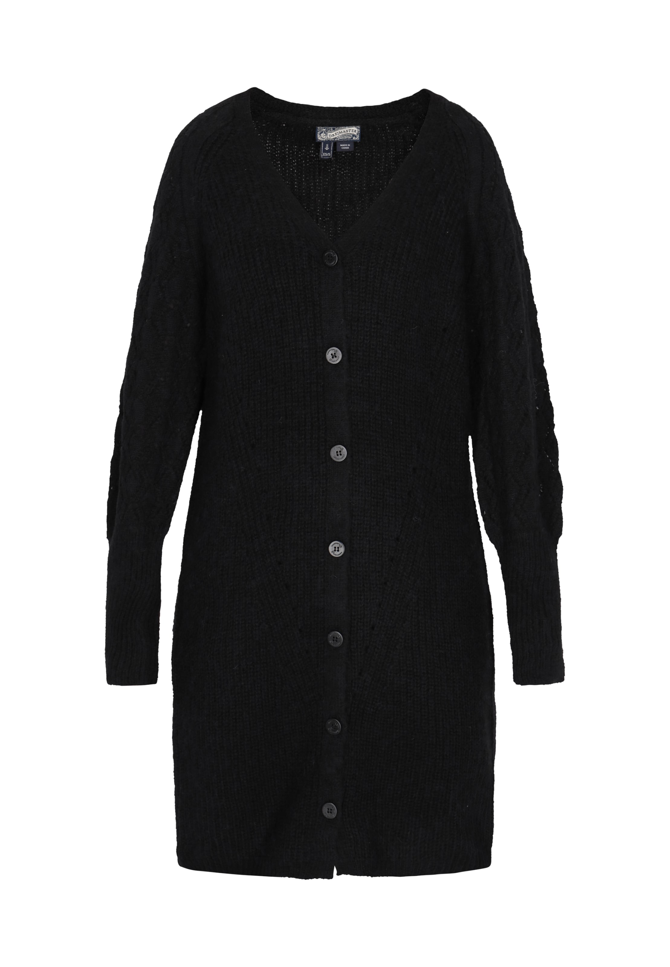 DreiMaster Vintage Πλεκτή ζακέτα σε μαύρο: μπροστά