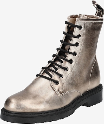 Nero Giardini Lace-Up Ankle Boots 'Lunare Padova' in Gold: front