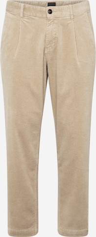 BOSS Bandplooibroek 'Shyne' in Beige: voorkant