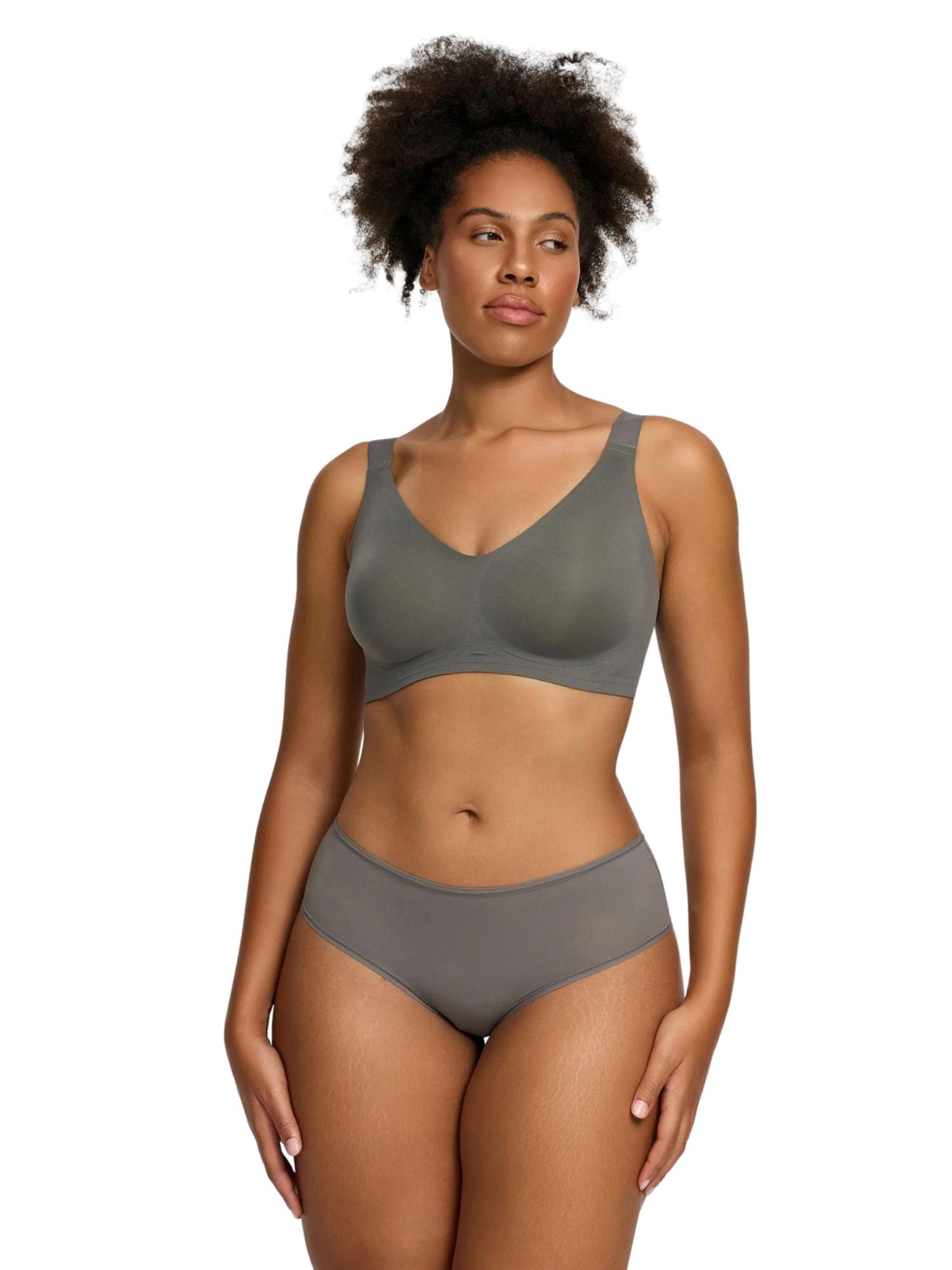 cfab (formerly creamy fabrics) Panty 'Seamless Slip' in Grey: front