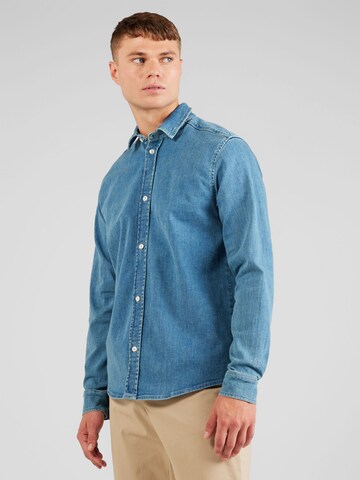 Coupe regular Chemise 'Bill' Les Deux en bleu : devant