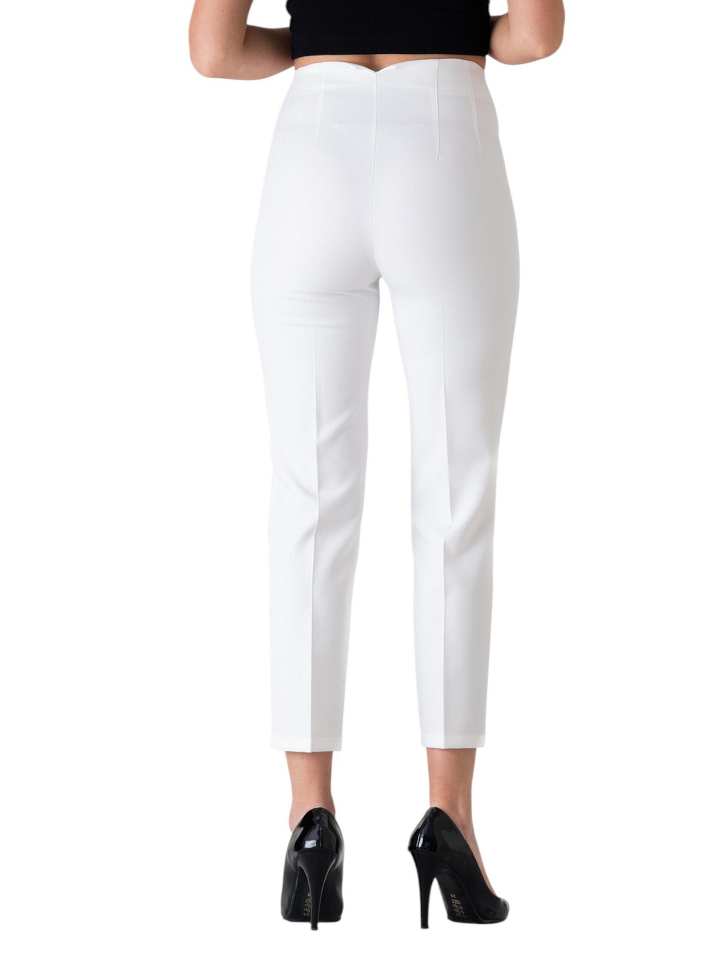 Coupe slim Pantalon à pince 'Alessia' fashionshowcase en blanc