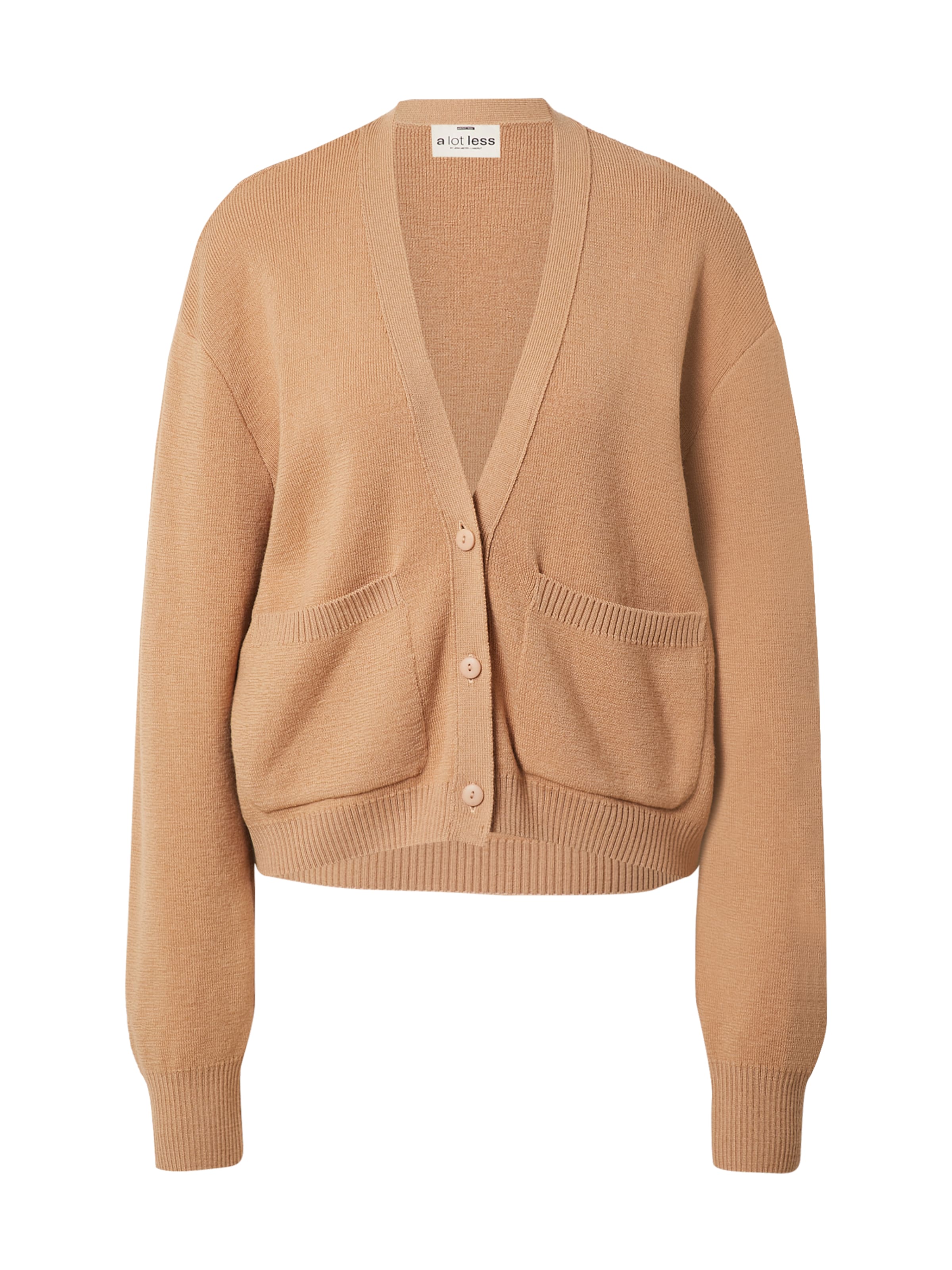 A LOT LESS Πλεκτή ζακέτα 'Luzy' σε καφέ: μπροστά