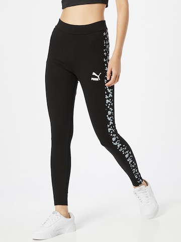 PUMA Skinny Leggings in Black: front