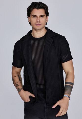 SikSilk Regular fit Button Up Shirt in Black