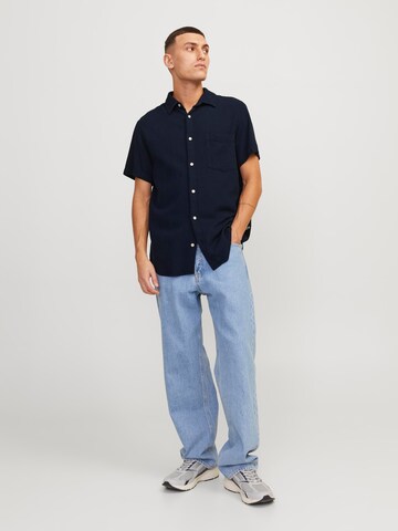 JACK & JONES - Ajuste regular Camisa 'Tampa Dobby' en azul