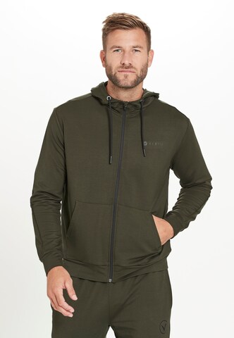 Virtus Sportsweatjacke 'Brent' in Grün: Vorderseite