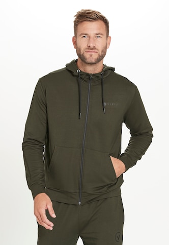 Virtus Athletic Zip-Up Hoodie 'Brent' in Green: front