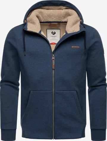 Ragwear Zip-Up Hoodie 'Fabbian' in Blue: front