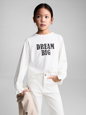 MANGO KIDS Shirt 'BONJOUR' in White: front