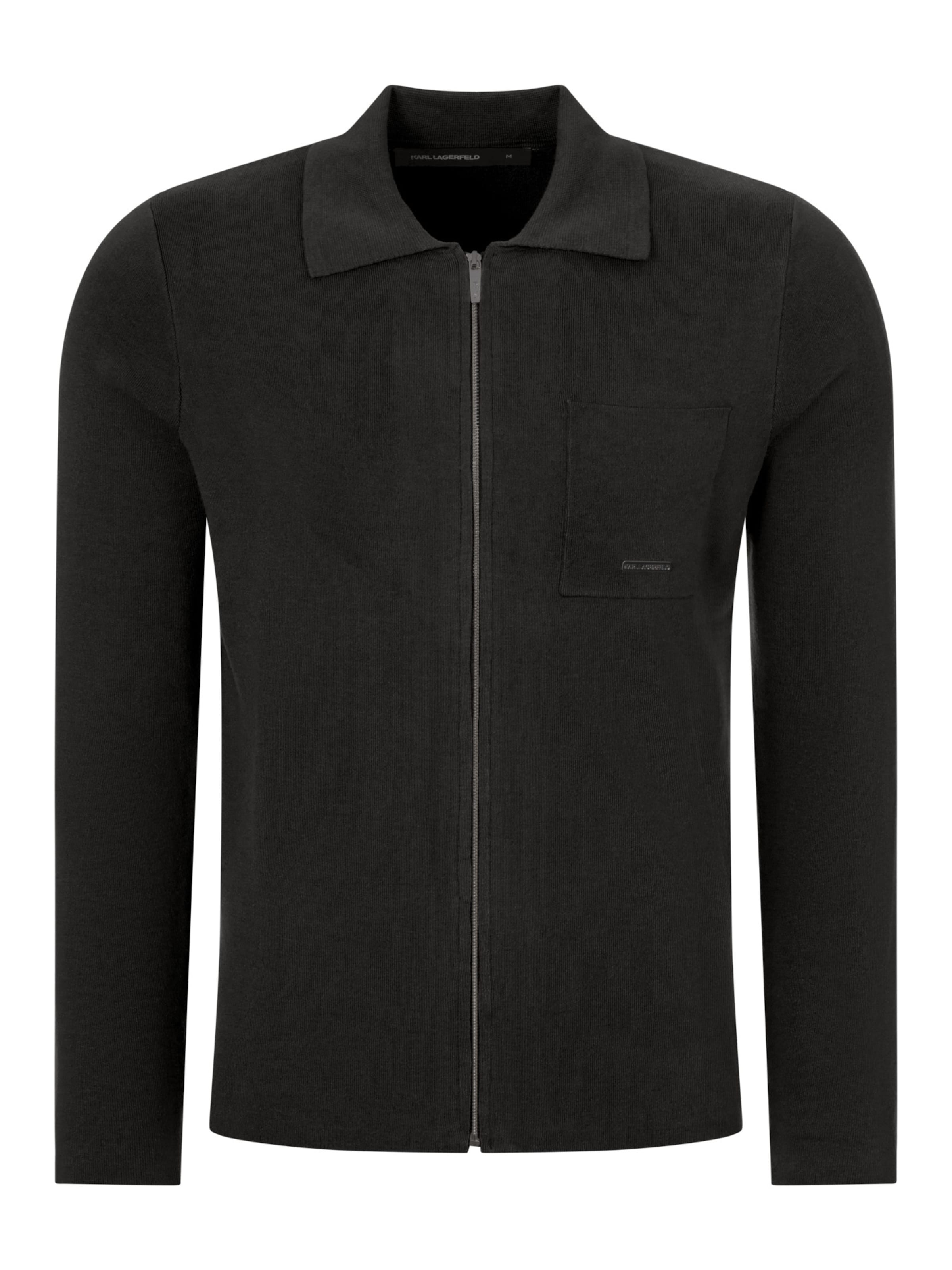 Karl Lagerfeld Strickjacke ' 655014 ' in Schwarz: Vorderseite