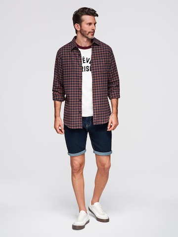 Ombre Regular fit Overhemd 'OM-SHCS-0150' in Bruin