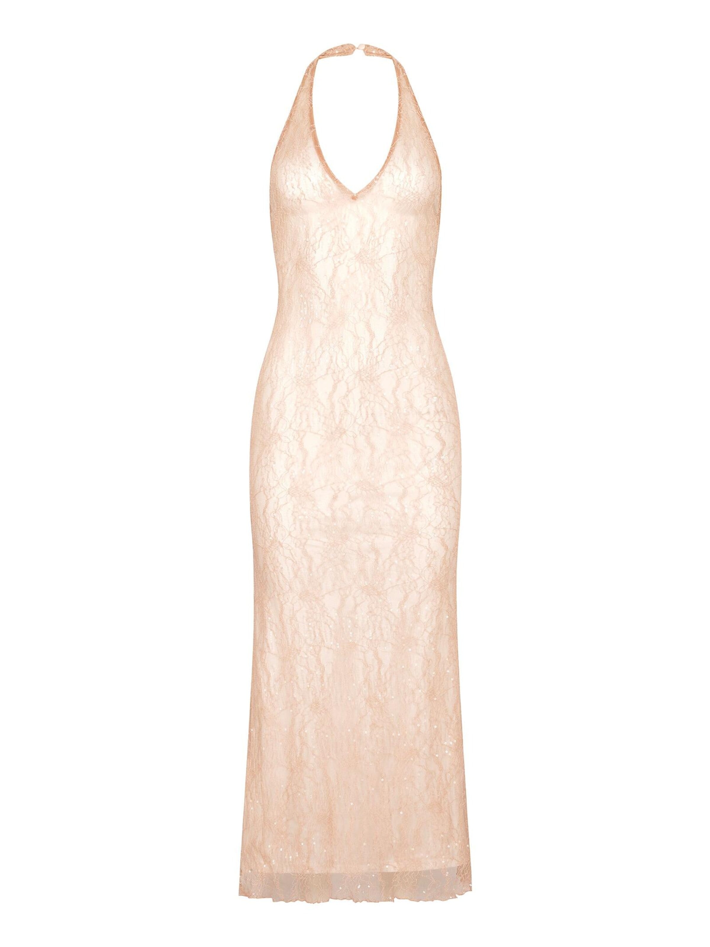 GOD SAVE QUEENS Avondjurk 'Venus Pearl' in Beige: voorkant