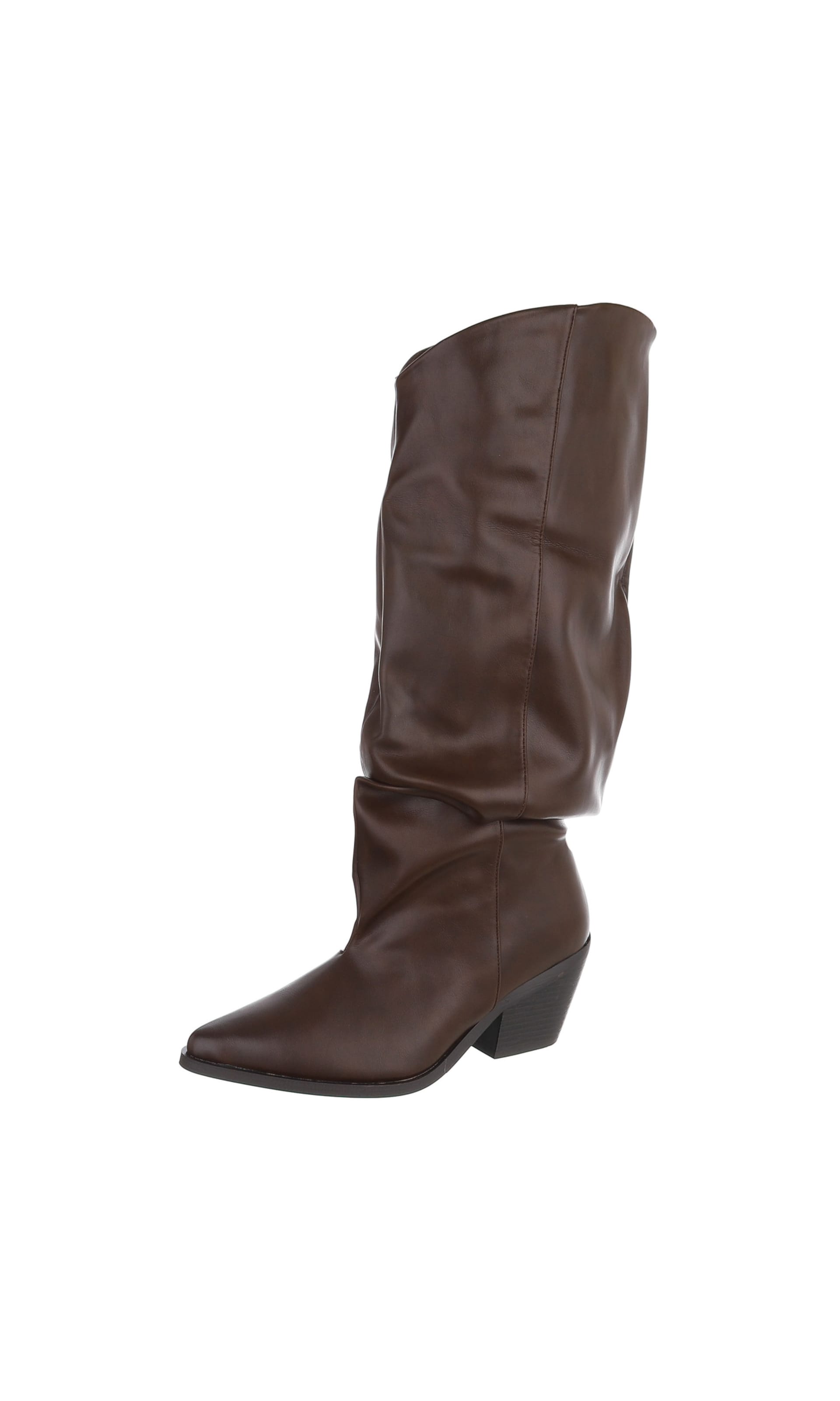 Ital-Design Cowboystiefel in Braun: Vorderseite