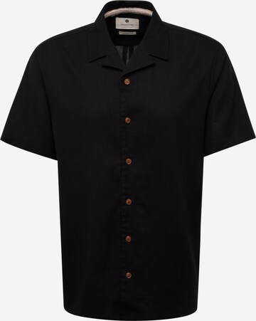 anerkjendt Comfort fit Button Up Shirt 'LEO' in Black: front