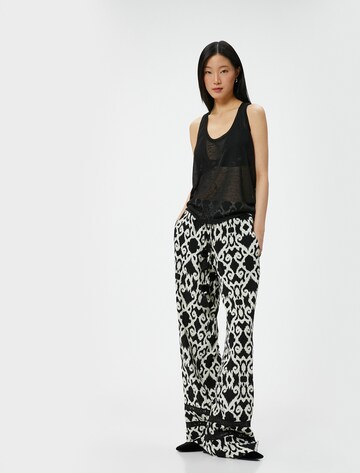 Koton Wide Leg Hose in Schwarz