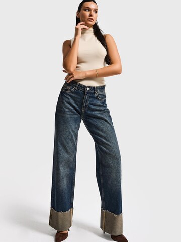 IT'S BASIC Regular Jeans 'Straight Mid Rise Jeans' in Blauw
