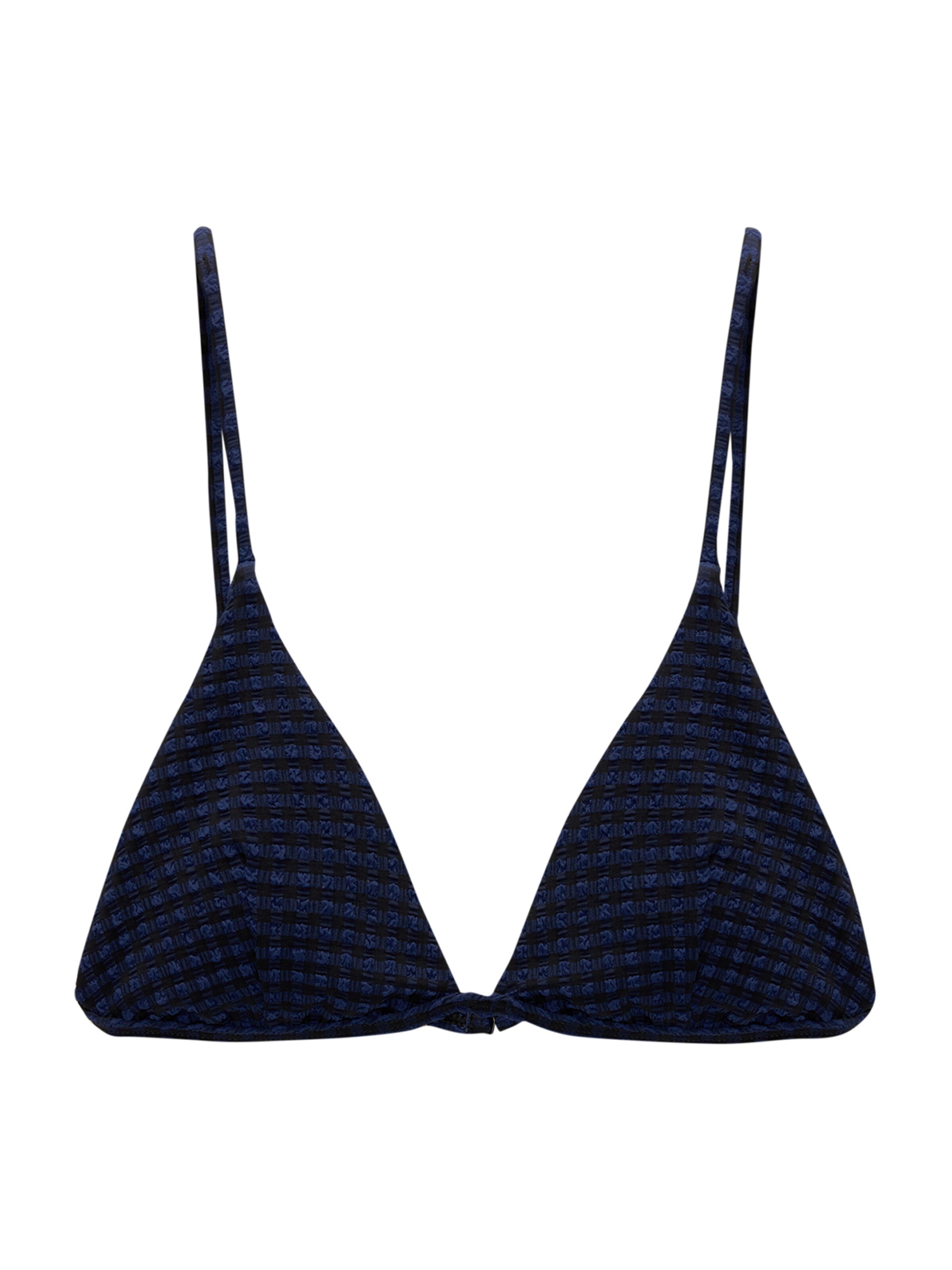Pull&Bear Háromszög Bikini felső - kék: elől