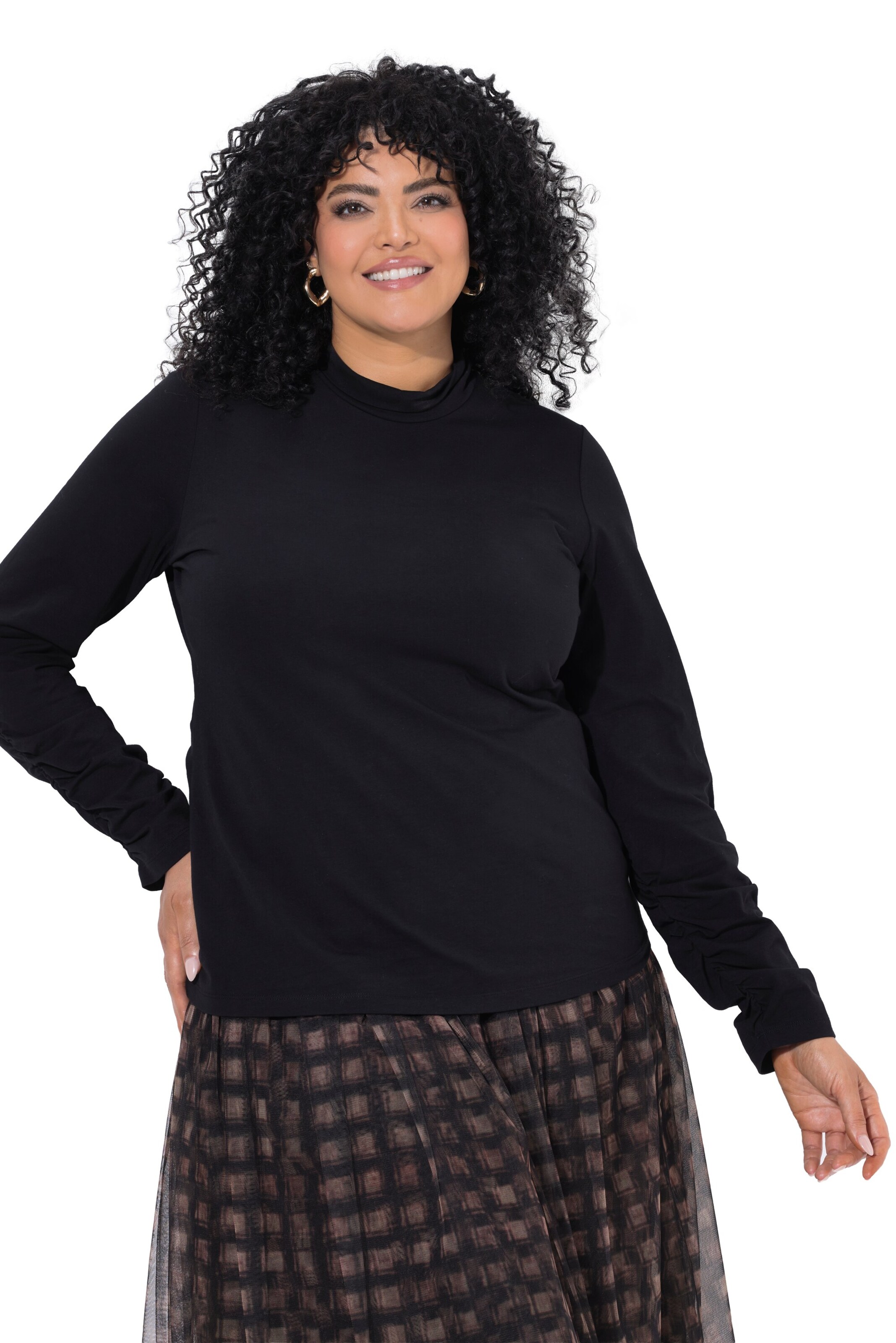 Ulla Popken Shirt in Zwart: voorkant