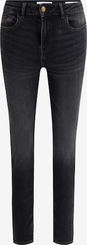 Skinny Jeans de la WE Fashion pe negru: față