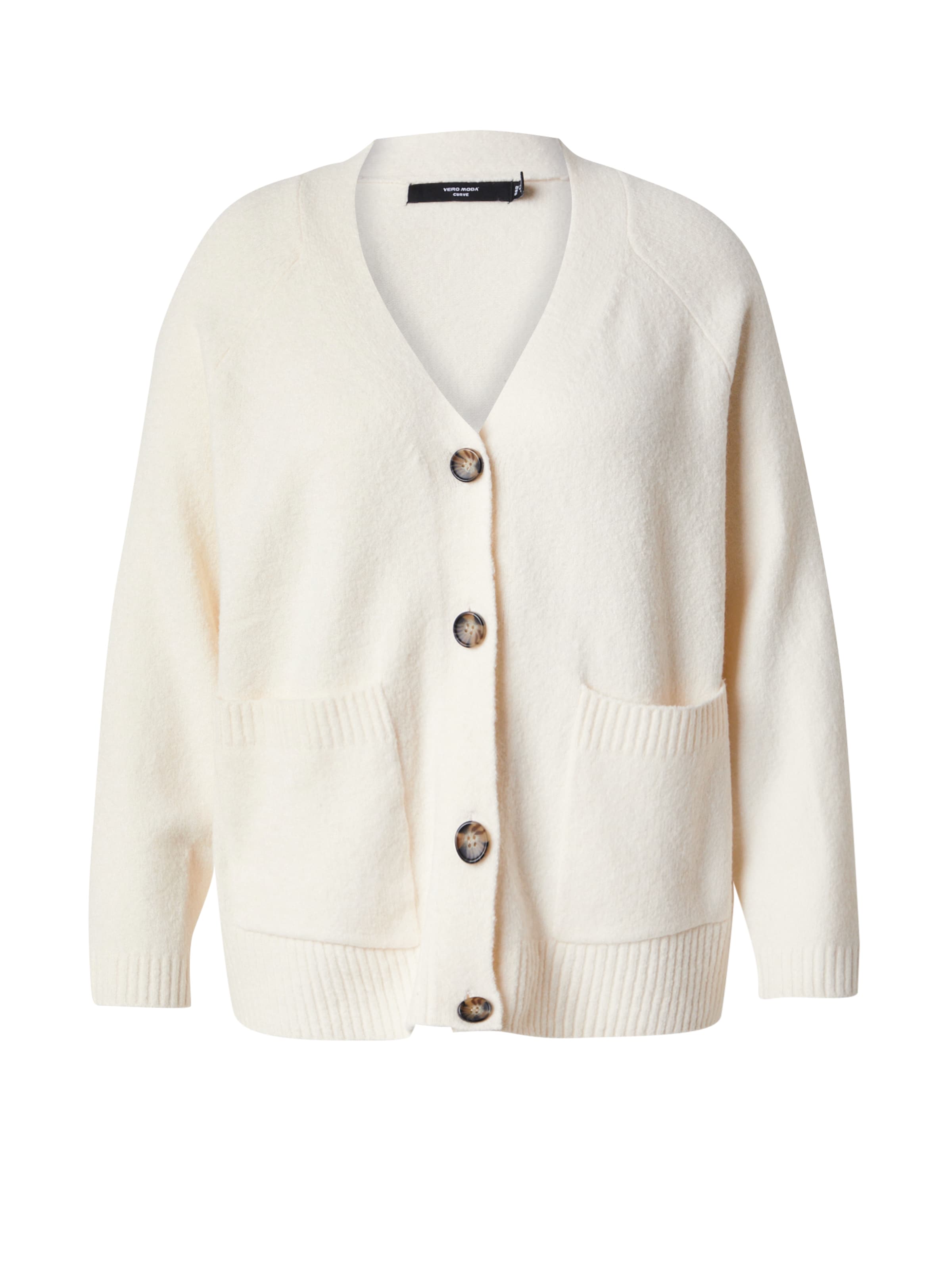 Cardigan 'VMCBoom' Vero Moda Curve en blanc : devant