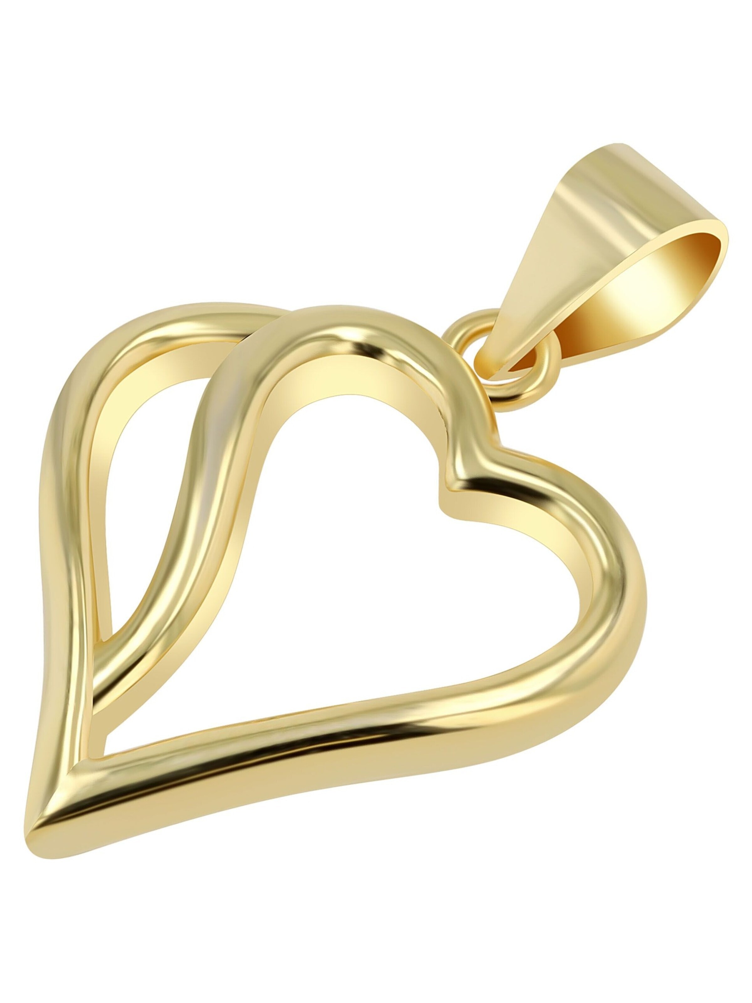 Akzent Pendant '"Jil" aus 925 Sterlingsilber, rhodiniert, langlebig' in Gold: front