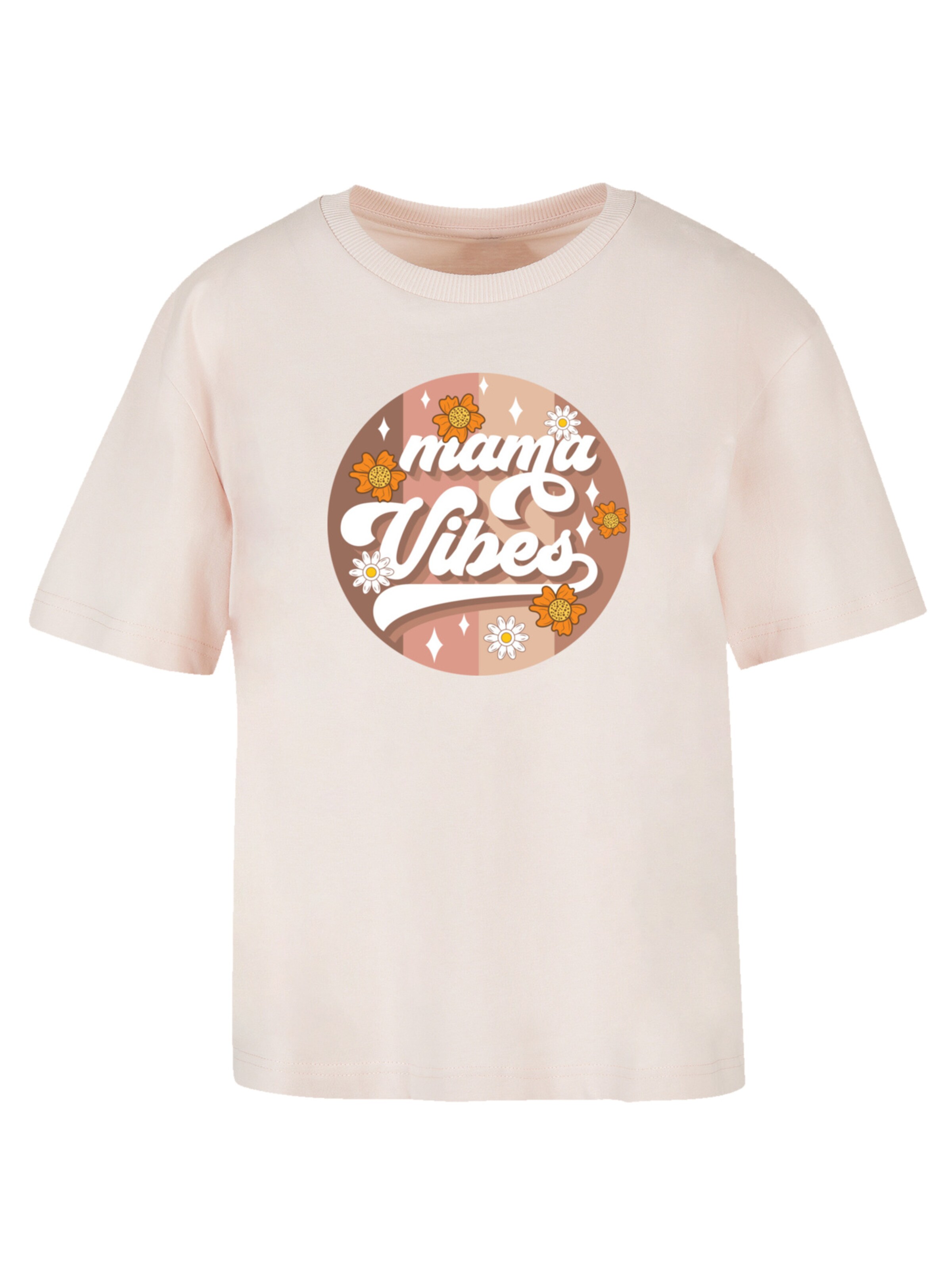 T-shirt 'Mothers Day Mama Vibes Vintage Inspired Motherhood' F4NT4STIC en rose : devant