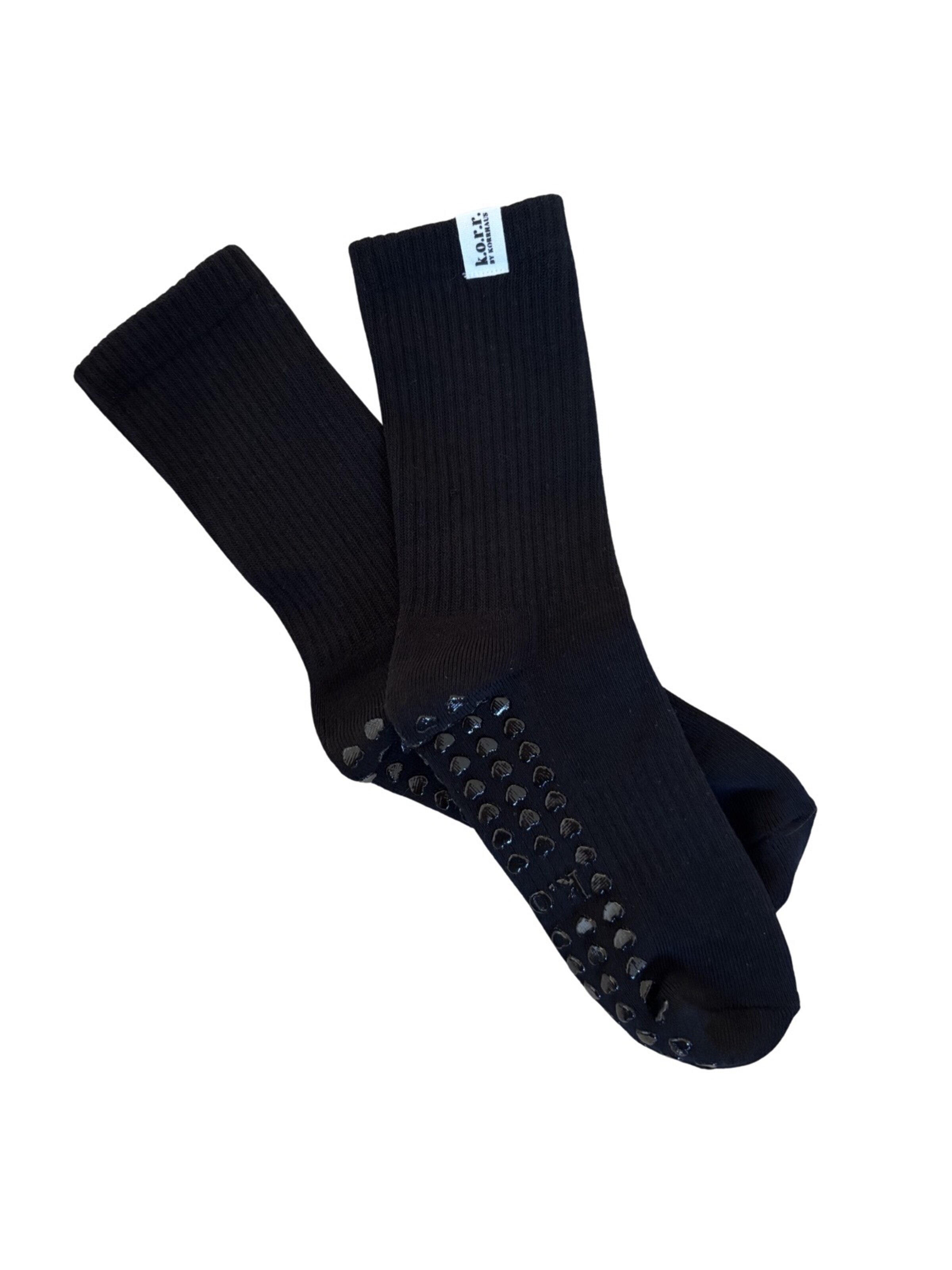 KORRHAUS Sportsokken 'Basic Black' in Zwart: voorkant