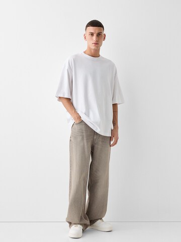 Bershka Wide Leg Jeans in Braun